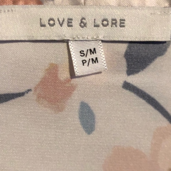 Love & Lore Silky Kimono Robe Secret Garden, Ivory - Picture 3 of 6